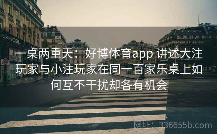 一桌两重天：好博体育app 讲述大注玩家与小注玩家在同一百家乐桌上如何互不干扰却各有机会